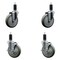 Service Caster 5'' Gray Poly Wheel Swivel 1-1/4'' Expanding Stem Caster Set 2 Brakes, 4PK SCC-EX20S514-PPUB-2-TLB-2-114 - alternate 1